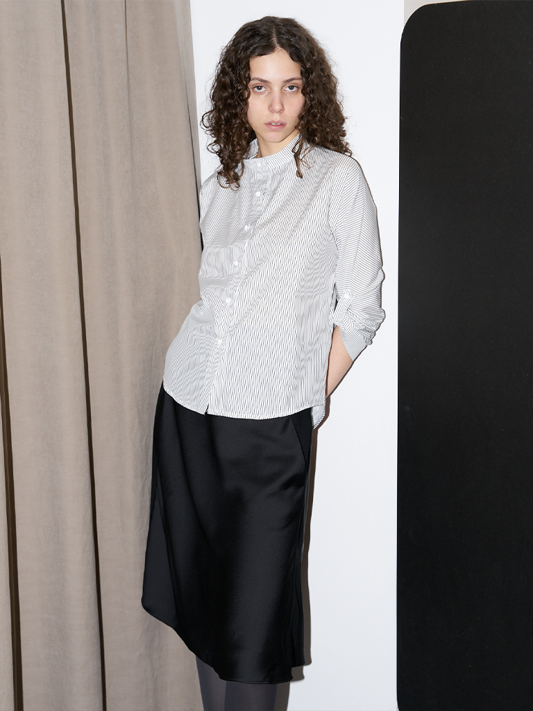 Whitney - Stripe Shirt - B & W