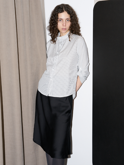 Whitney - Stripe Shirt - B & W