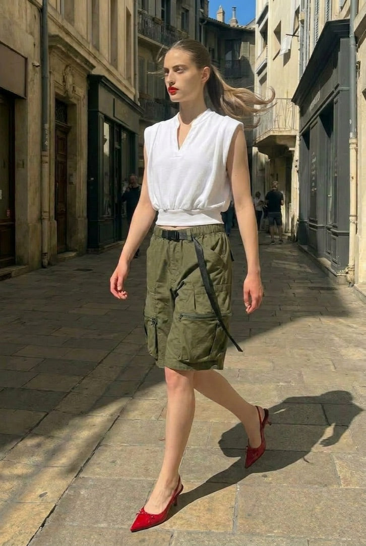 Ilias - Multi-pocket Cargo Shorts - Olive Khaki