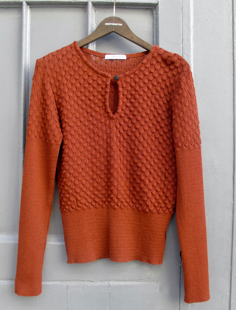 Nevada-Textured Sweater Aviator blue/amber