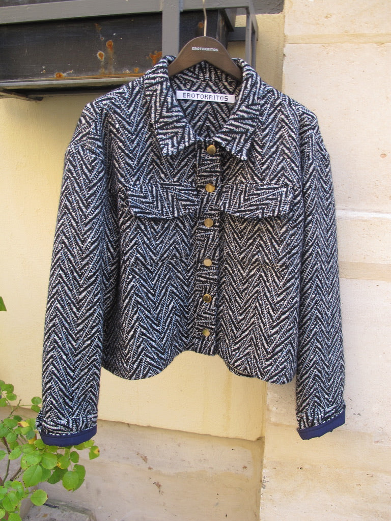 Mira-Cropped Tweed Wool Jacket