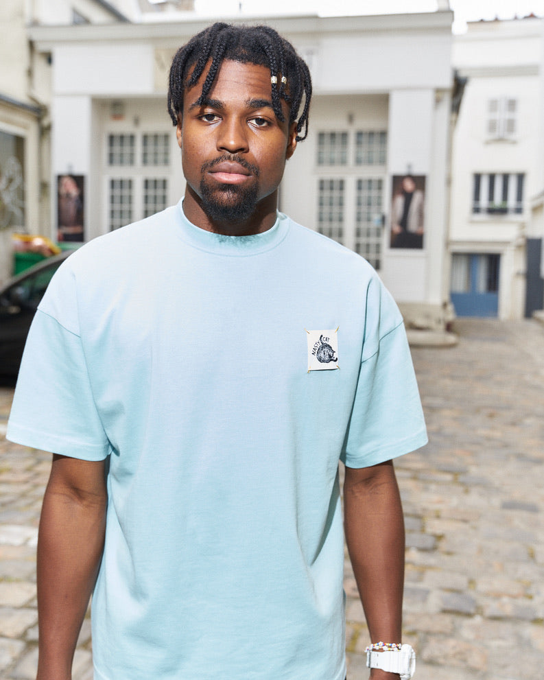 Nasty Cat-Oversize Fit Luxury T Shirt-Pastel Blue