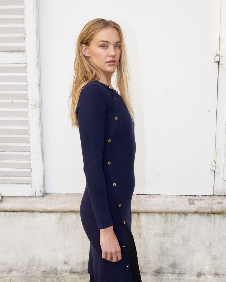 Zendaya -  Side Button Knit Dress