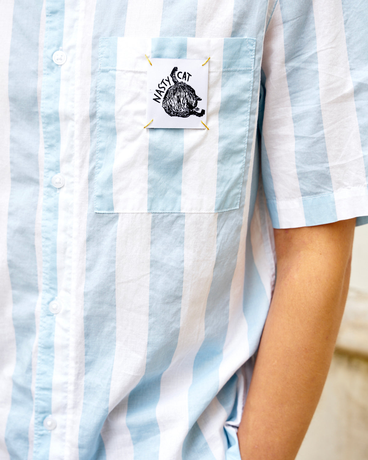 NC Shirt SS-Stripe Cotton Voile Shirt