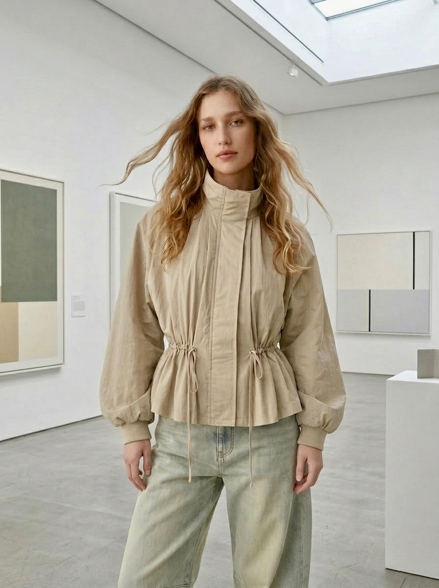 Iman - Draped Drawstring Windbreaker jacket