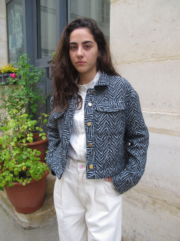 Mira-Cropped Tweed Wool Jacket