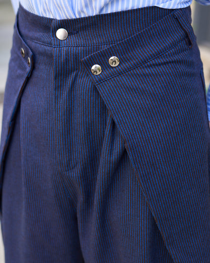 Zuri - Three Dimensional Pleated Pants - Stripe