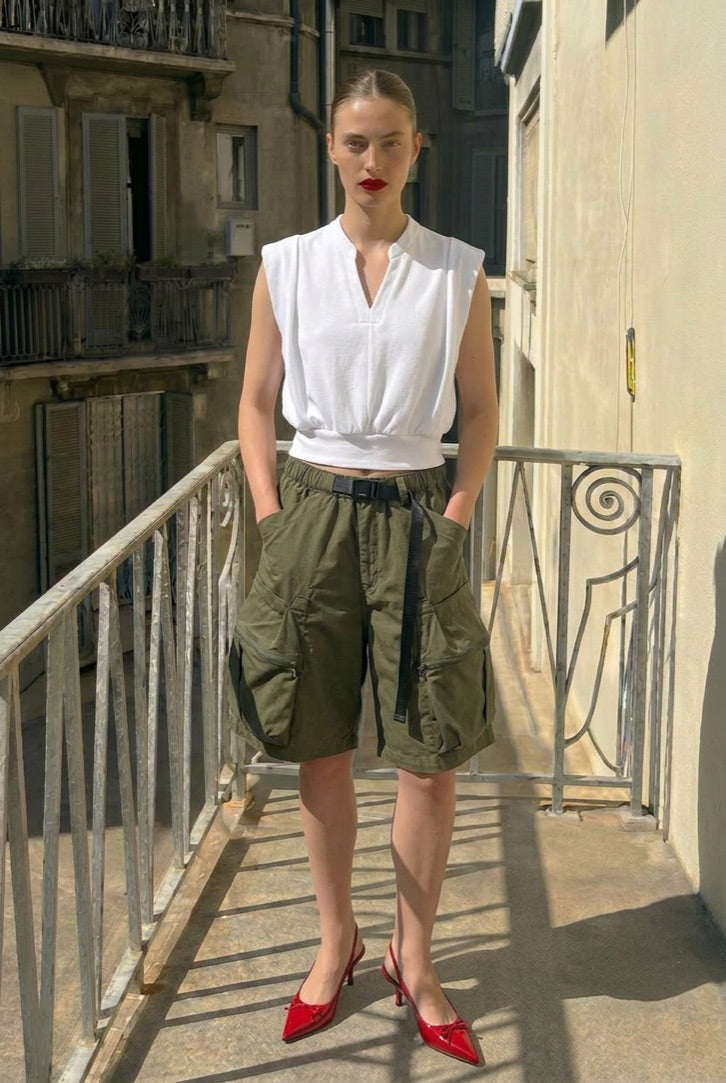 Ilias - Multi-pocket Cargo Shorts - Olive Khaki