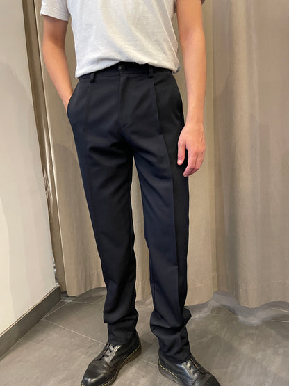 Damien-Tailored Pants With Middle Pleat-Wool