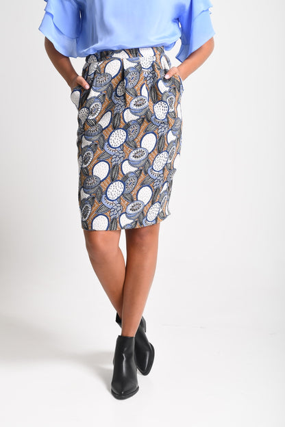 Celya - Jacquard Pencil Skirt