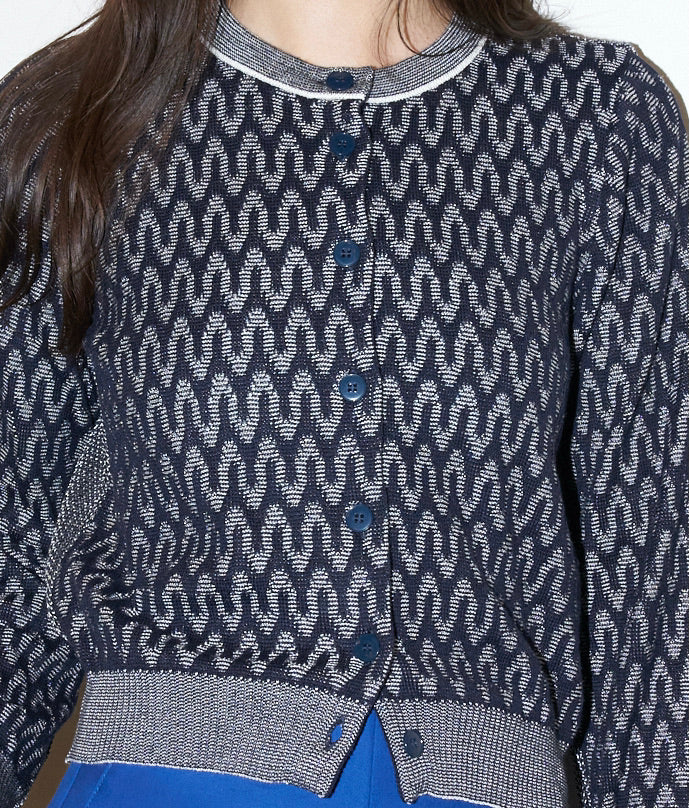 Babe - Wave Jacquard Cardigan
