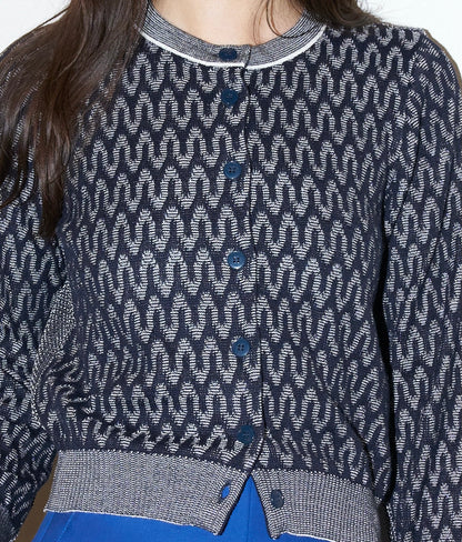 Babe - Wave Jacquard Cardigan
