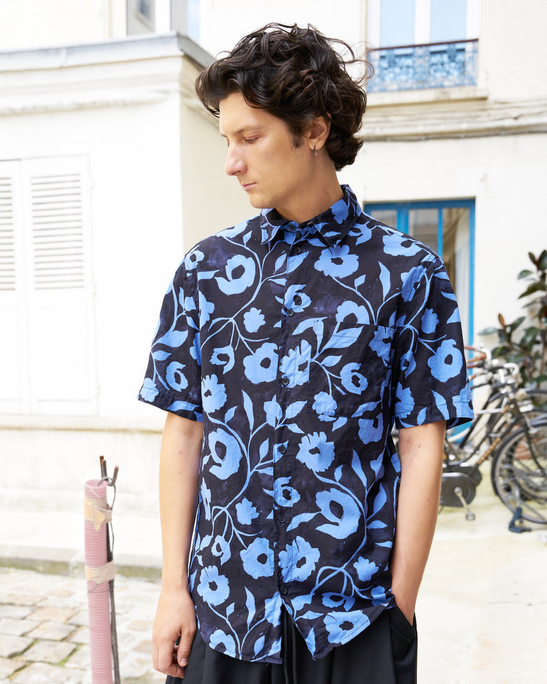 Aristotelis-Floral Cotton Voile Shirt