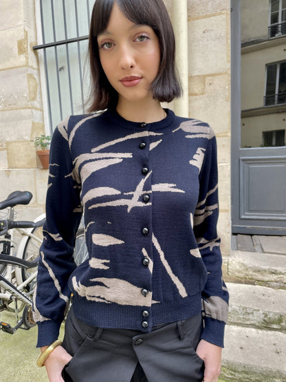 Salome - Paintbrush Jacquard Cardigan