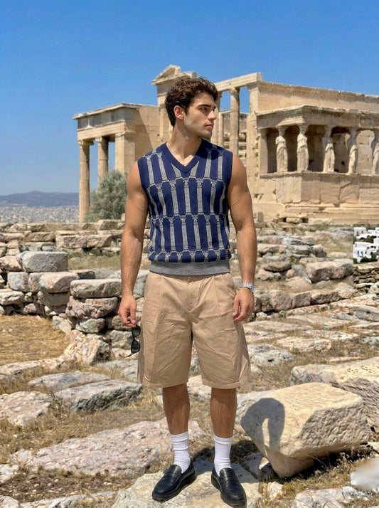 Patt - Greek Column Jacquard vest