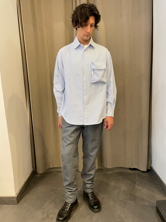 Tyrion - Boxy 3D Pocket Stripe Over-Shirt