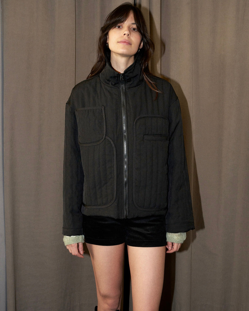 Zephyr - High Neck Warm Quilted Jacket - W