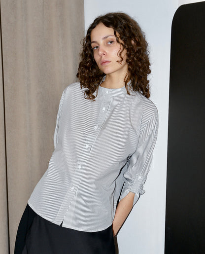 Whitney - Stripe Shirt - B & W