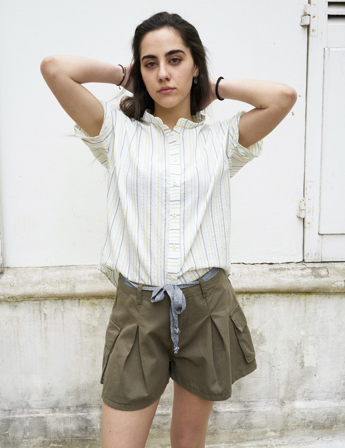 Rori-Seersucker Short Sleeve Shirt-Stripe