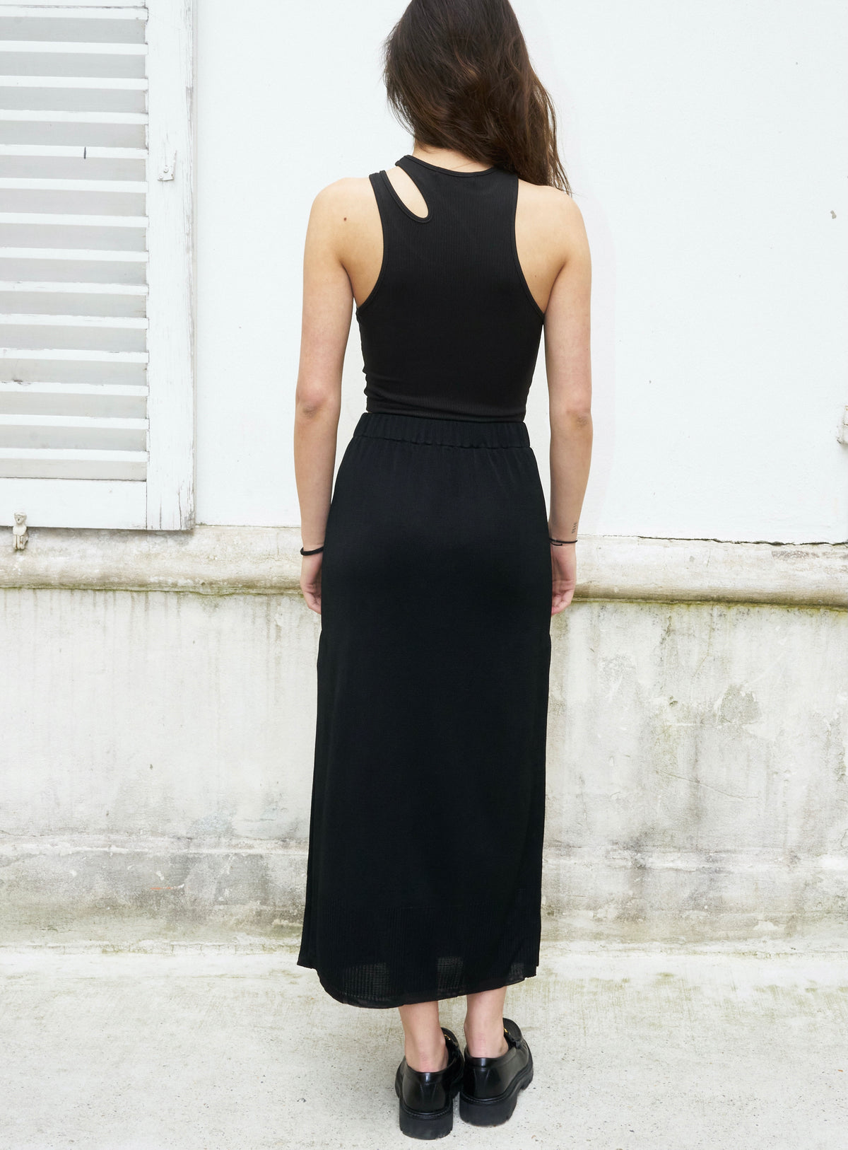 Kirsten-Midi Slit Knit Skirt