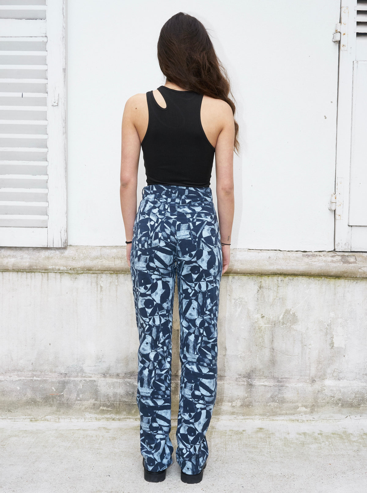 Railey-Abstract Print High Waist Pants