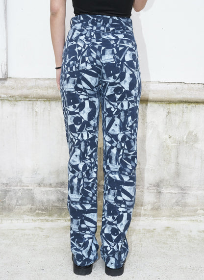 Railey-Abstract Print High Waist Pants