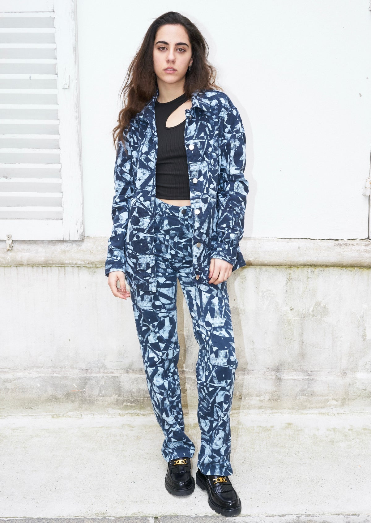 Railey-Abstract Print High Waist Pants