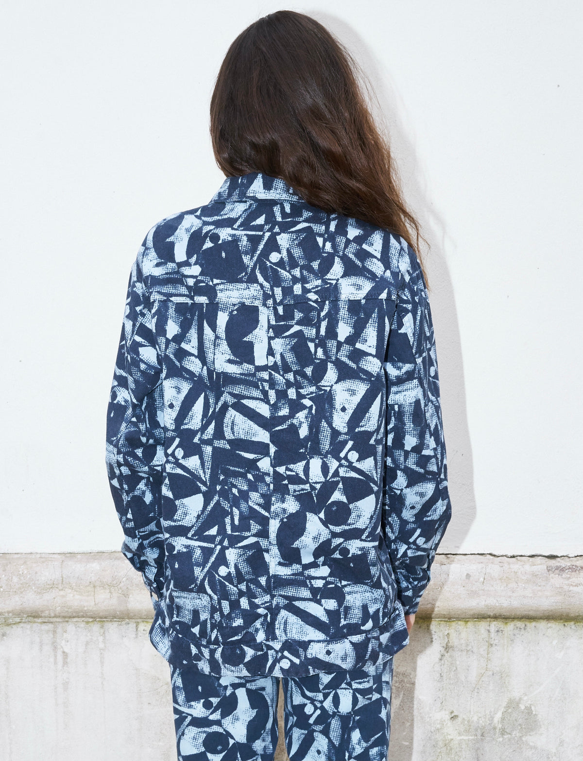 Roux-Oversized Abstract Print Work Jacket