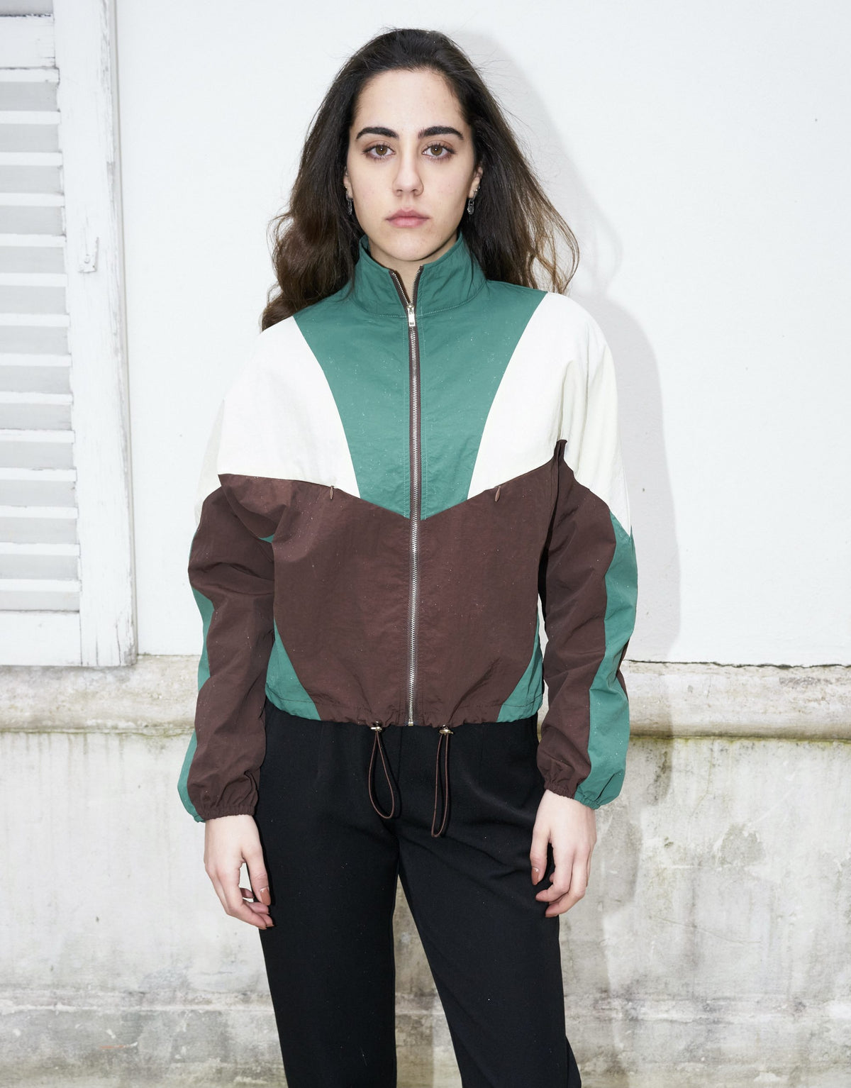 Aylin-Cropped Colorblock Windbreaker Jacket