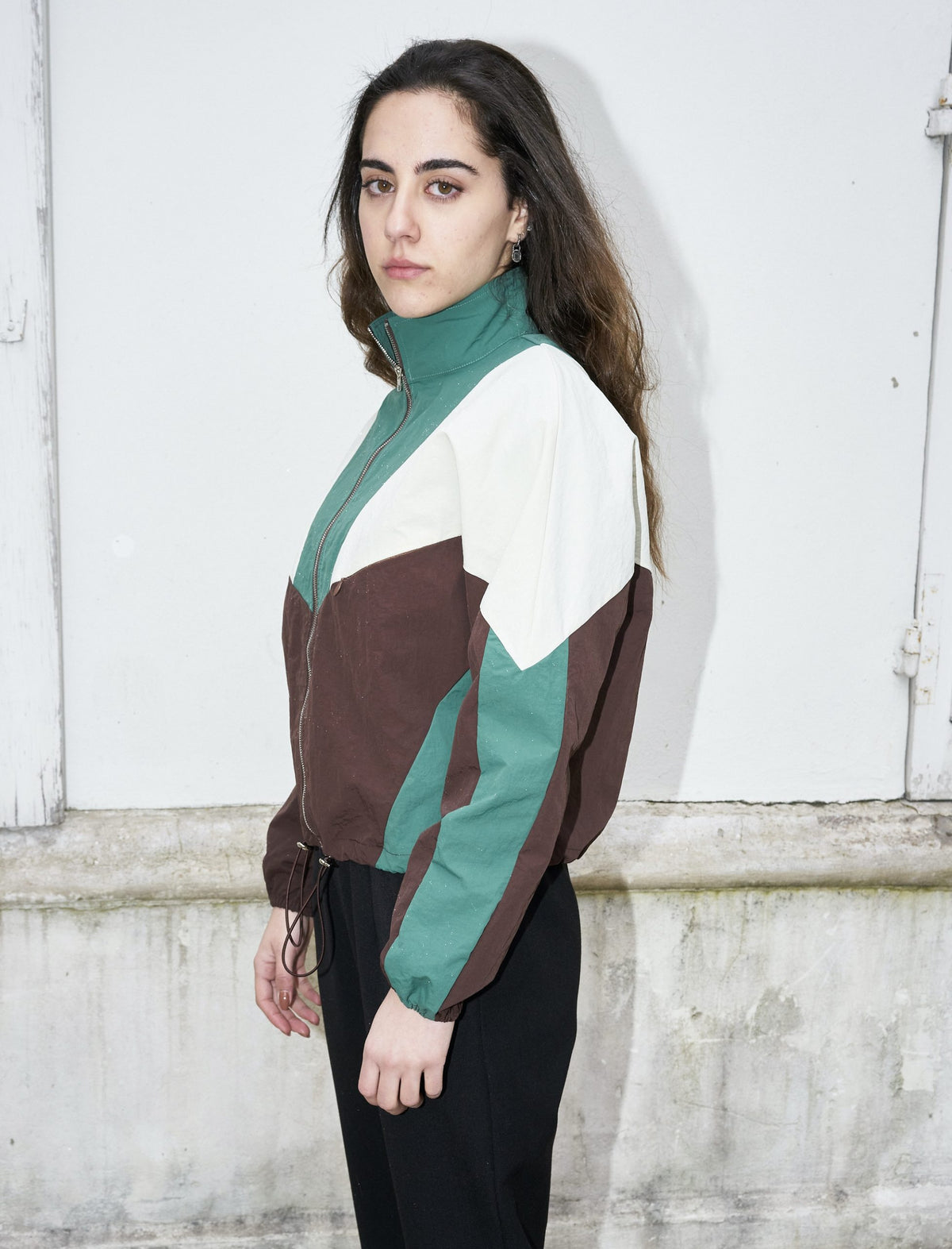 Aylin-Cropped Colorblock Windbreaker Jacket