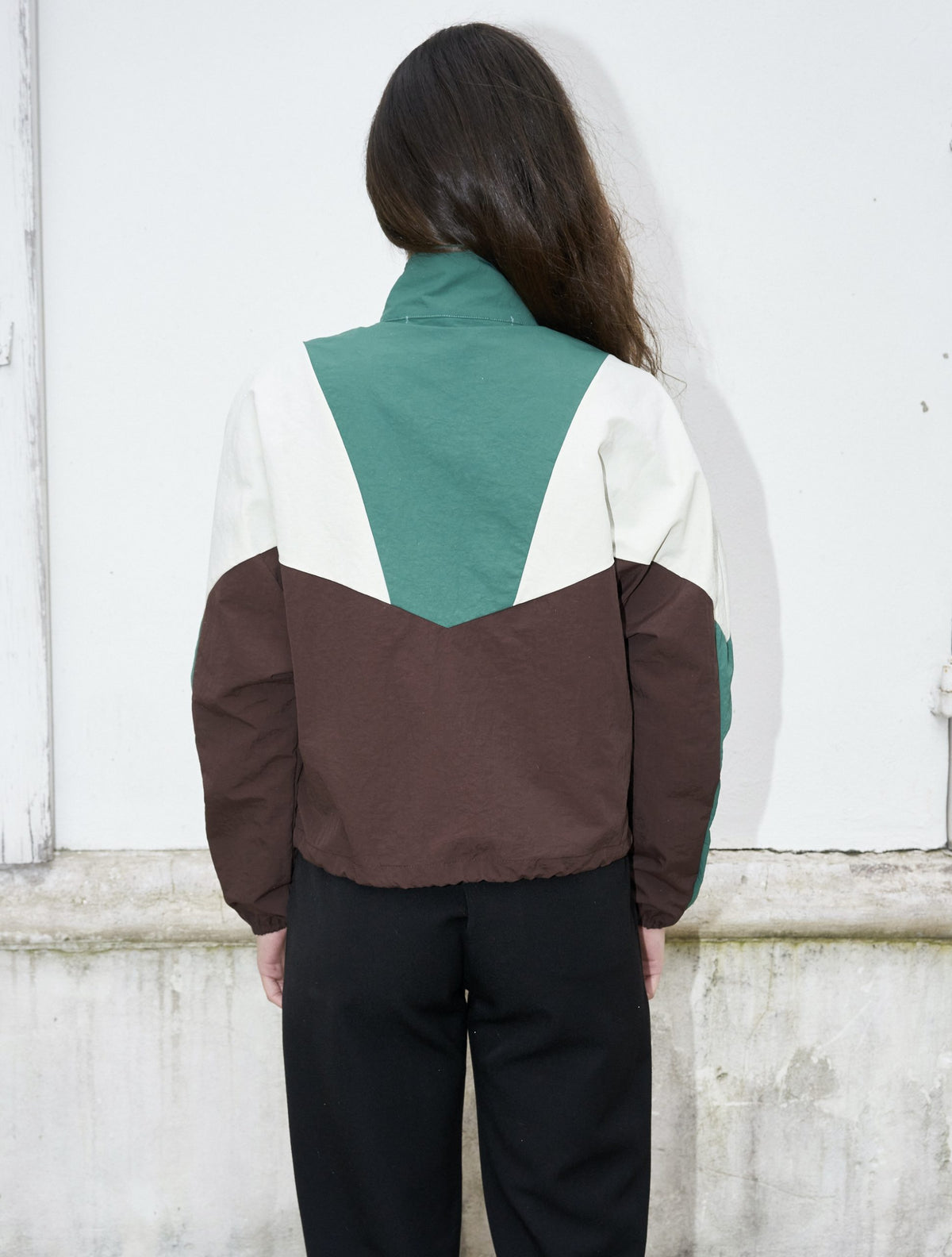Aylin-Cropped Colorblock Windbreaker Jacket