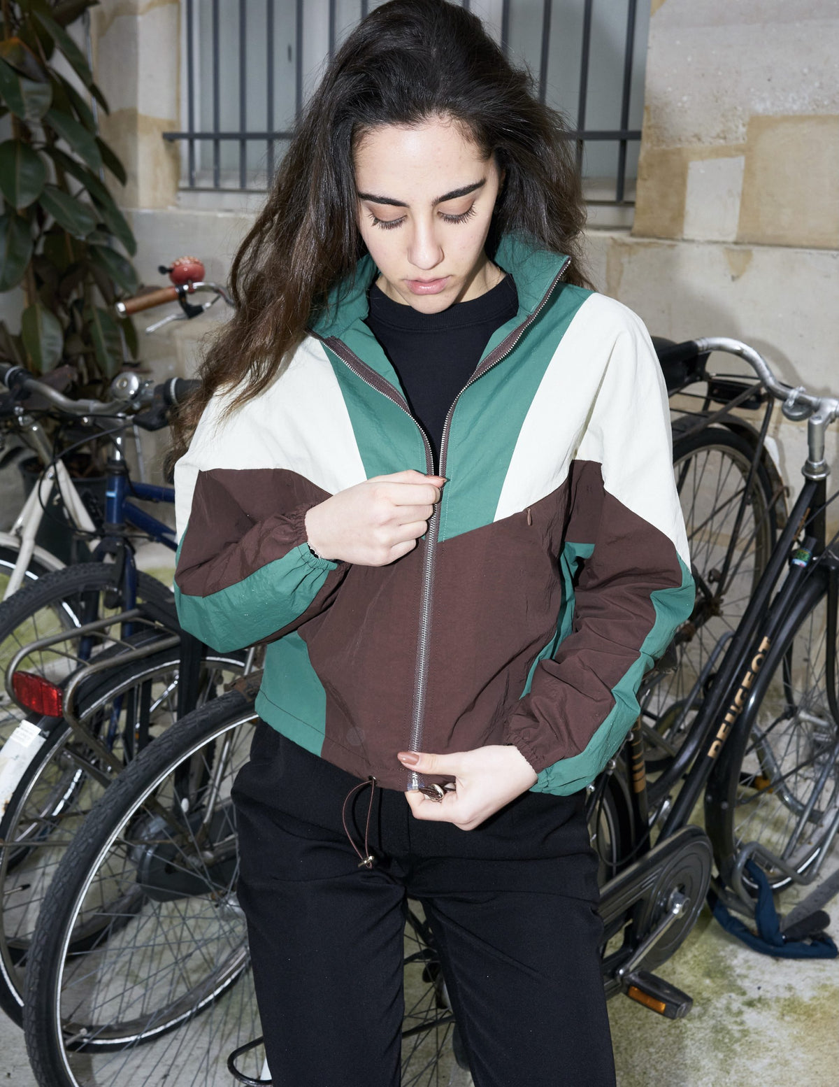 Aylin-Cropped Colorblock Windbreaker Jacket