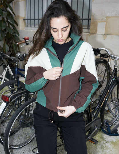 Aylin-Cropped Colorblock Windbreaker Jacket