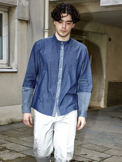 Remi-Denim Shirt With Two Toned Details