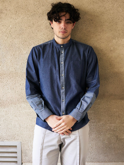 Remi-Denim Shirt With Two Toned Details