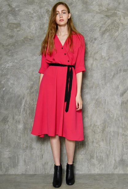 Mona - Belted Bias Cut Dress