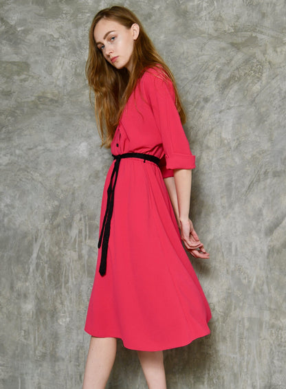 Mona - Belted Bias Cut Dress