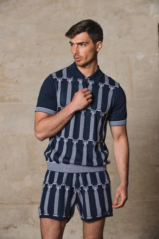 Panas - Greek Column Jacquard Polo