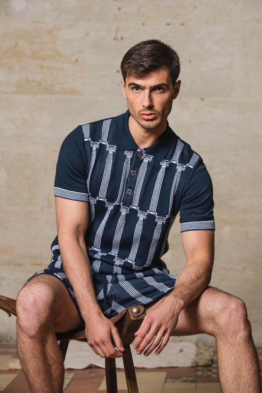 Panas - Greek Column Jacquard Polo