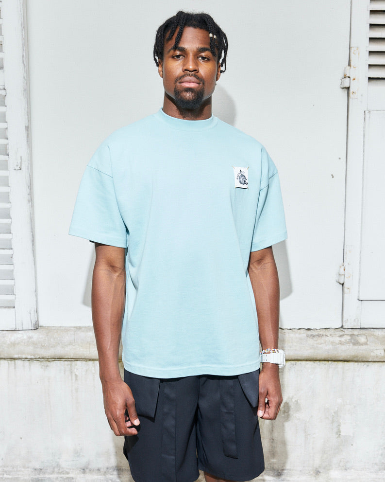Nasty Cat-Oversize Fit Luxury T Shirt-Pastel Blue