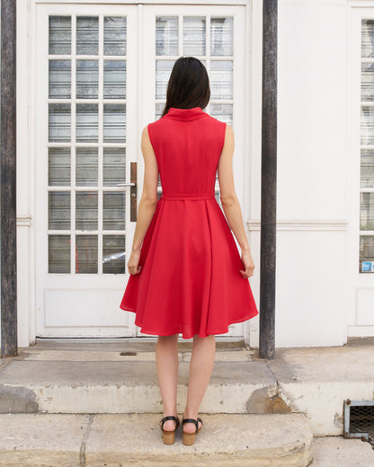 Reyna - Circle Wrap Dress - Red