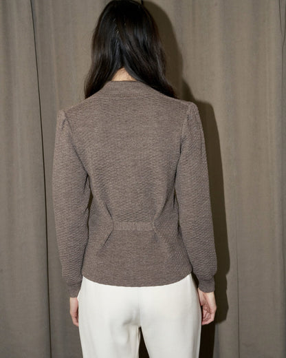 Fawna - Tailored Knitted Blazer - Taupe