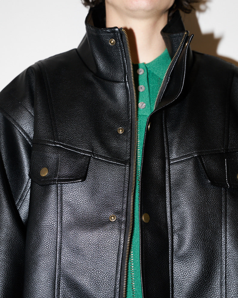 Robb - The Soufflé Vegan Leather Jacket - Black