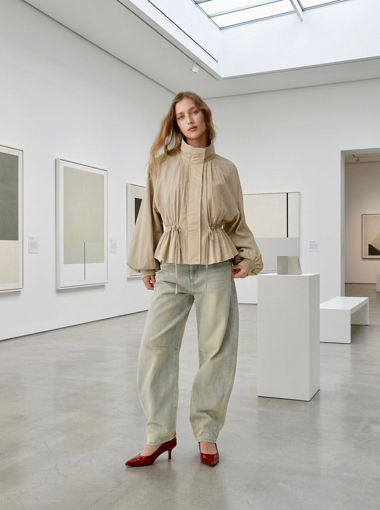 Iman - Draped Drawstring Windbreaker jacket