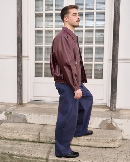 Ramon - Upcycled Vegan Leather Jacket - Burgundy - M