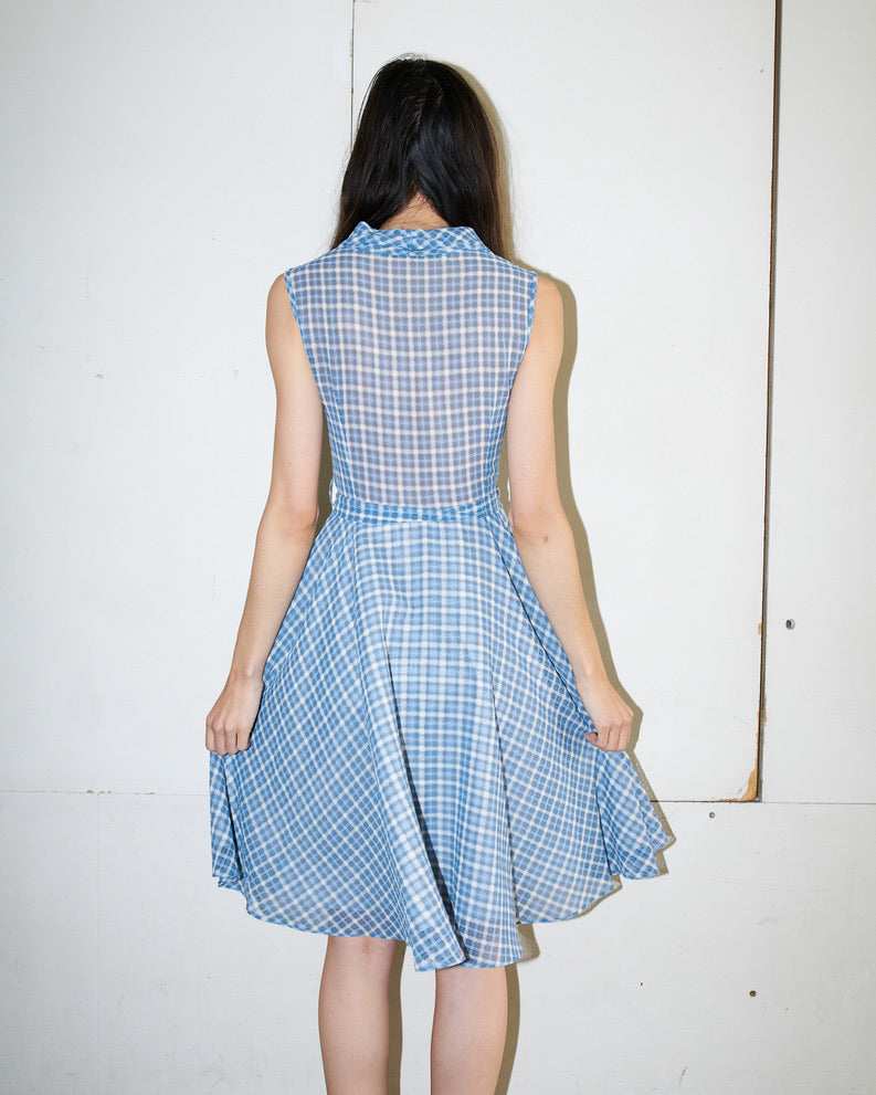 Reyna - Circle Wrap Dress - Silk Plaid