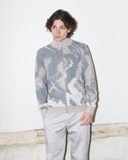 Bowen - Knitted Jacket with pockets - Abstract Marble