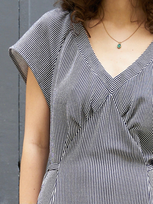 Rebecca-Silk Stripe Dress