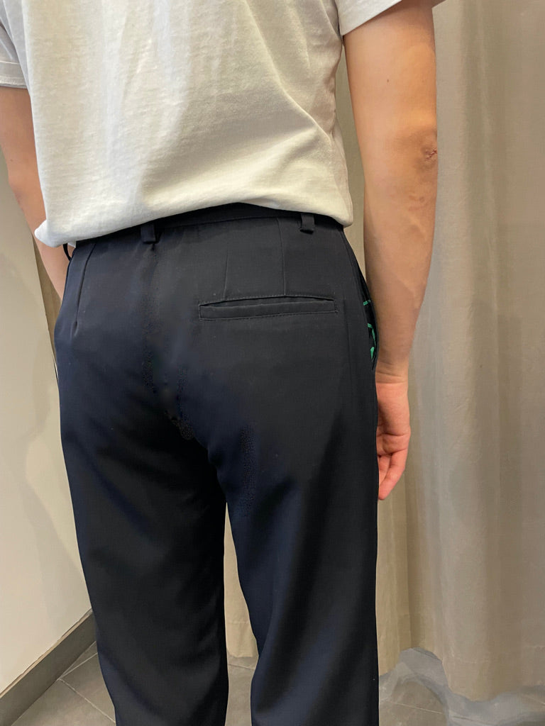 Damien-Tailored Pants With Middle Pleat-Wool