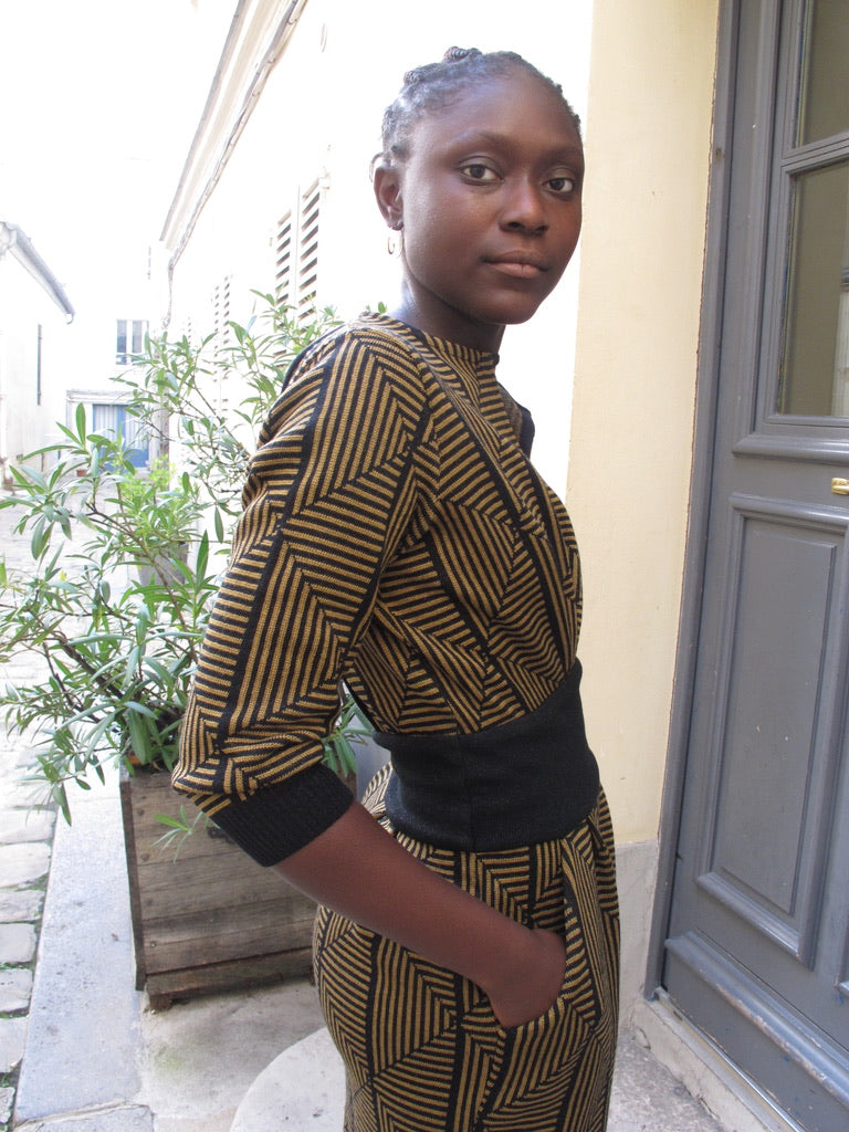 Erma-geometric Knitted Dress